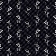 Dark seamless pattern with flowers N2