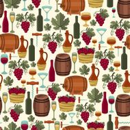 Seamless pattern for wine wineries and restaurants N2