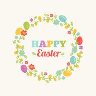 Easter wreath with flowers and eggs N2