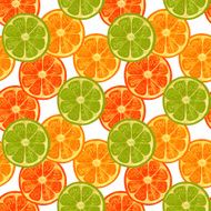 Watercolor seamless pattern with citrus slices