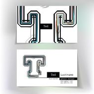 Business card design with letter T N3