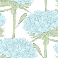 seamless background blue flowers aster on a white background N2