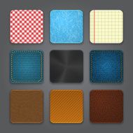 App icons background set Glossy web button icons