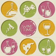 Wine pattern with food elements