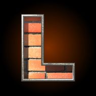 Vector brick cutted figure l