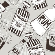 seamless background with bottles