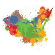 Map of China in paint splatter