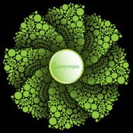 flower circle design isolate green lace ornament place for text N3