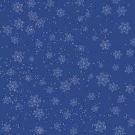 Christmas blue background with falling snowflakes