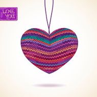 Love greeting card with knitted heart N2