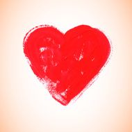 Watercolor red heart vector illustration N2