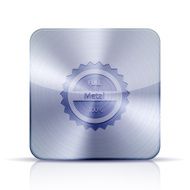 Vector metal app icon on white background Eps10