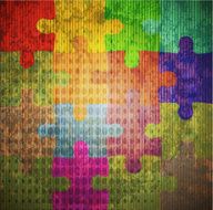 Vector puzzle grunge background Eps10