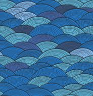 Abstract seamless background of dark blue waves