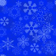 Vector blue seamless snowflake pattern Eps 10