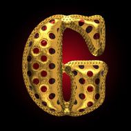 vector golden and red letter g N2