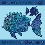 Abstract Cartoon Sea Fish