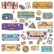 Vintage suitcases set Travel Vector illustration N9