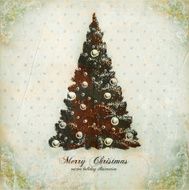 Christmas Tree on Vintage Grunge Background
