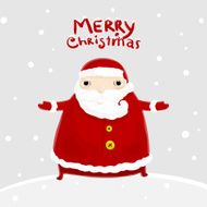 Santa Claus on Snowy Background