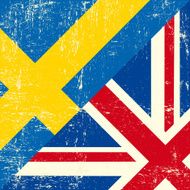 English and sweden grunge Flag