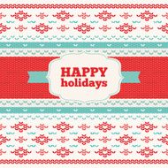 Christmas greeting card with knitted pattern N2