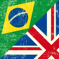 UK and brazilian grunge flag N2
