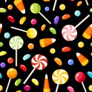 Seamless background with Halloween candies Vector illustration N2