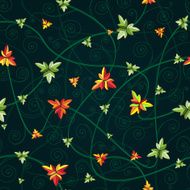 Seamless pattern with clover leaves Dark background N2