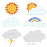weather icons recycle fabric craft style