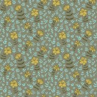 Abstract retro floral pattern N25