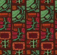 Colorful ethnic pattern with flowers and leafs