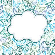 Vector frame with butterflies N2