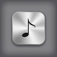 Music note icon - vector metal app button N2