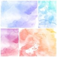 Set of Colorful water color painting background N618
