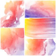 Set of Colorful water color painting background N621