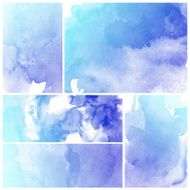 Set of Colorful water color painting background N624