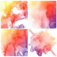Set of Colorful water color painting background N627
