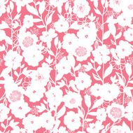 White and pink blossoms seamless pattern background N2