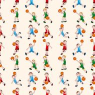 Seamless basketball pattern N4