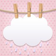 White paper cloud on a clothesline N2