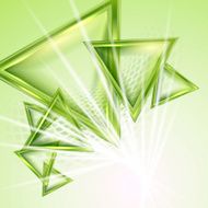 Green abstract background with triangles N3