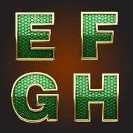 Vector golden figure with green N5