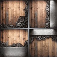 gear wheels on wooden background N5