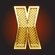 vector golden letter x N7