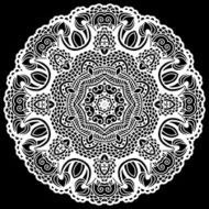black and white circle ornament ornamental round lace N3