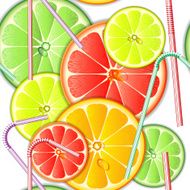 Seamless pattern with colorful citrus fruit