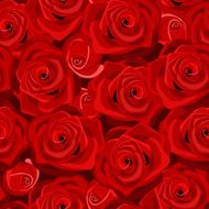 Seamless background with red roses Vector illustration N3