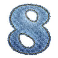 Jeans alphabet Denim number 8