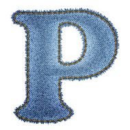Jeans alphabet Denim letter P